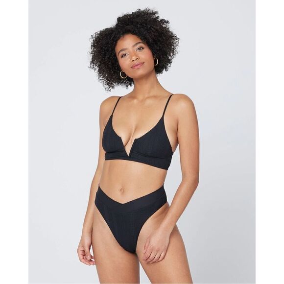 New   L*SPACE black siren top and court bottom bikini set. Small. Retails $209 - Picture 11 of 13